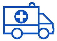 picto ambulance vector bleu blanc